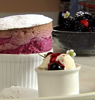 Thumbnail for Rathmullan Blackcurrant Soufflé with Vanilla Ice Cream